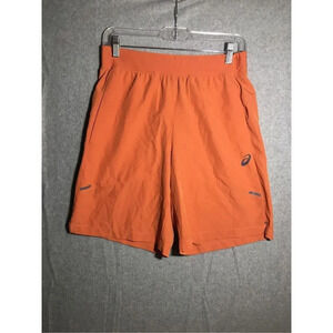 Mens ASICS Shorts Orange Casual Athletic Long Length Workout Summer Spring
